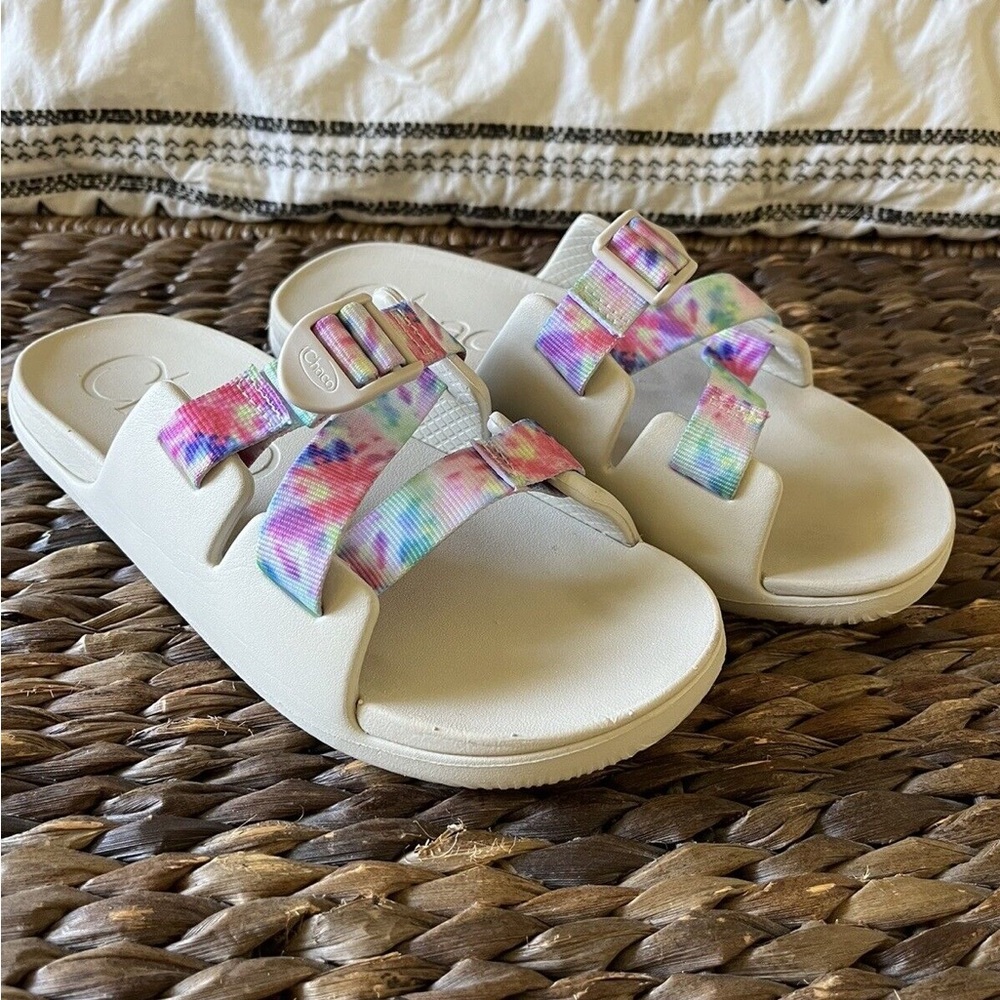Chaco Chillos Slide Sandal Women’s Youth Light Tie Dye Pink Size 6